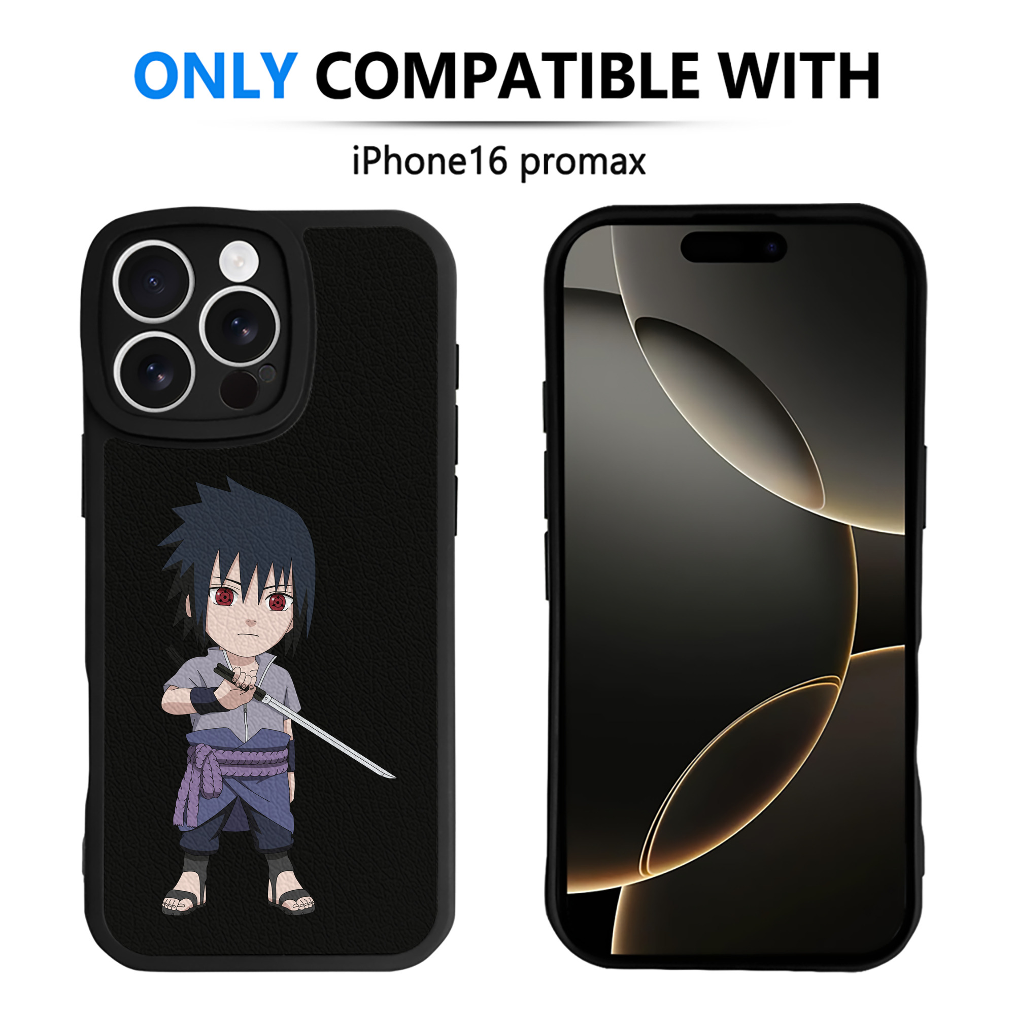 （画像用） NARUTO -ナルト- うちは サスケ Uchiha Sasuke 【iPhone 16シリーズ対応】シリコンスマホケース（レザー調） 材質：シリコン